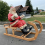 Weihnachtsdeko Draussen - Weihnachtsmann / Nicolaus mit Schlitten lebensgross